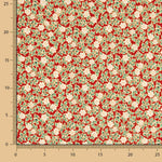 Popeline Algodão Poinsettias Vermelho - Ribes y Casals