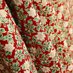 Popeline Algodão Poinsettias Vermelho - Ribes y Casals