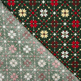Popeline Algodão Noel Star Geo Verde - Ribes y Casals