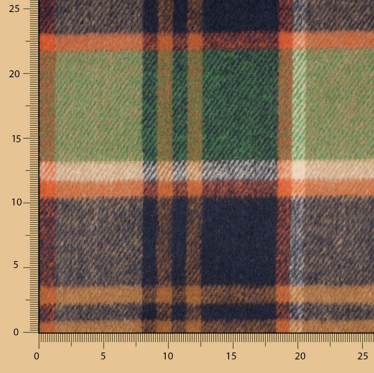 Mouflon Xadrez Verde, Laranja e Marinho - Ribes y Casals