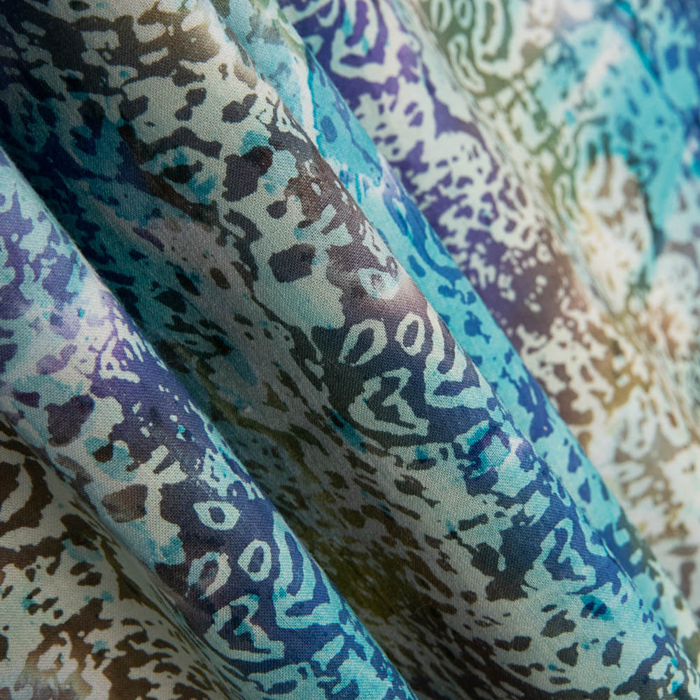 Popeline Bangui Batik Turquesa - Ribes y Casals