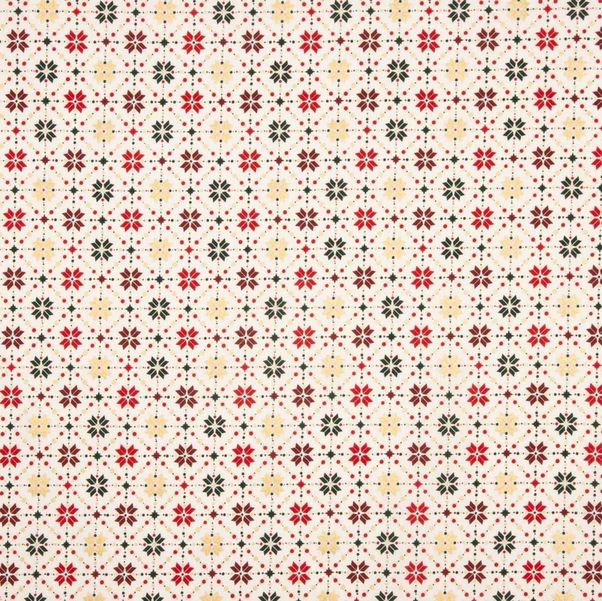 Popline Algodão Noel Star Geo Cru - Ribes y Casals