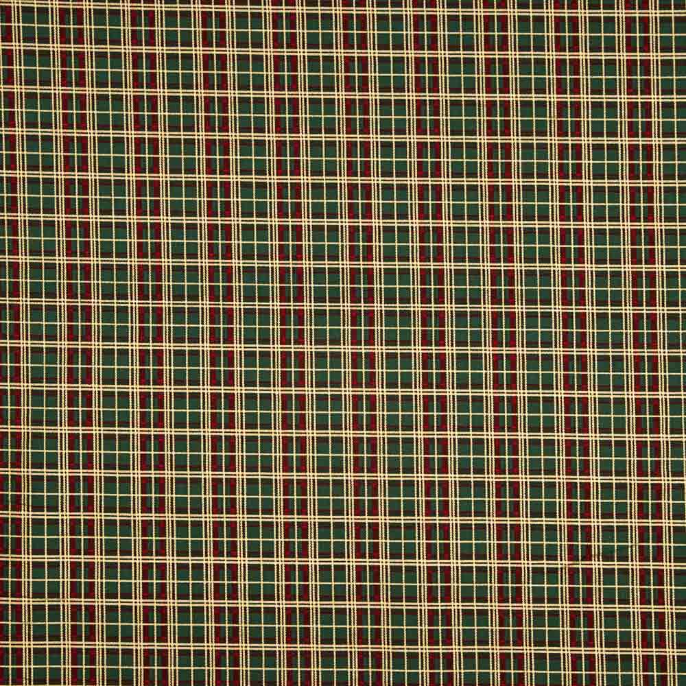 Retal Popelín Algodón Cuadros Noel Verde 50x140 cm - Ribes y Casals