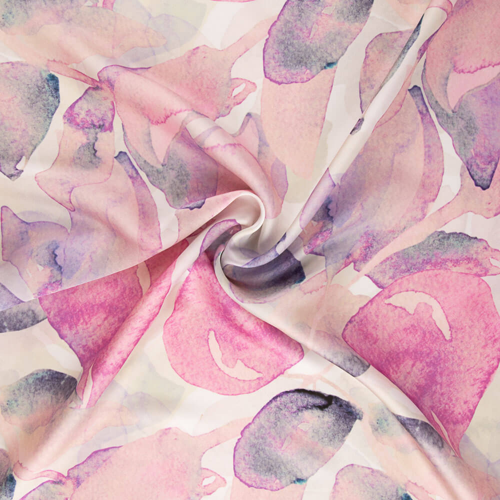 Cetim Estampado Aquarela Rosado - Ribes y Casals