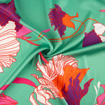 Cetim Estampado Floral Deco Verde - Ribes y Casals