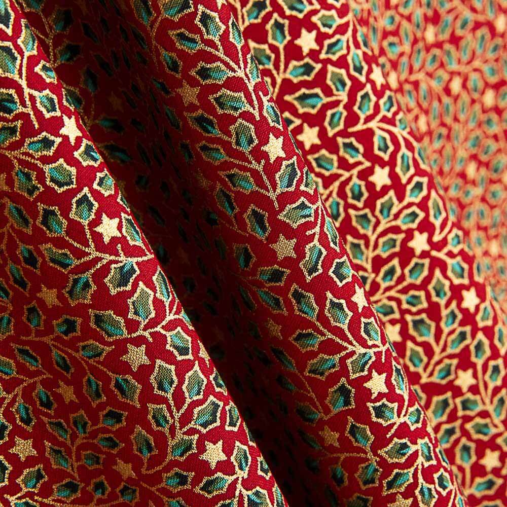 Popeline Algodão Holly Christmas Vermelho - Ribes y Casals