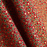 Popeline Algodão Holly Christmas Vermelho - Ribes y Casals
