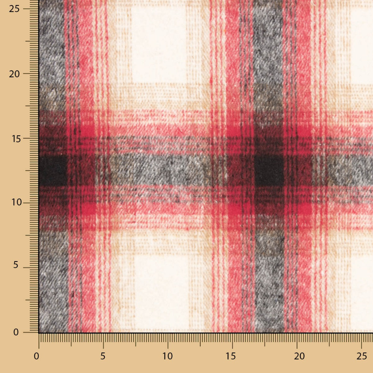 Mouflon Xadrez Cru, Vermelho e Cinza - Ribes y Casals