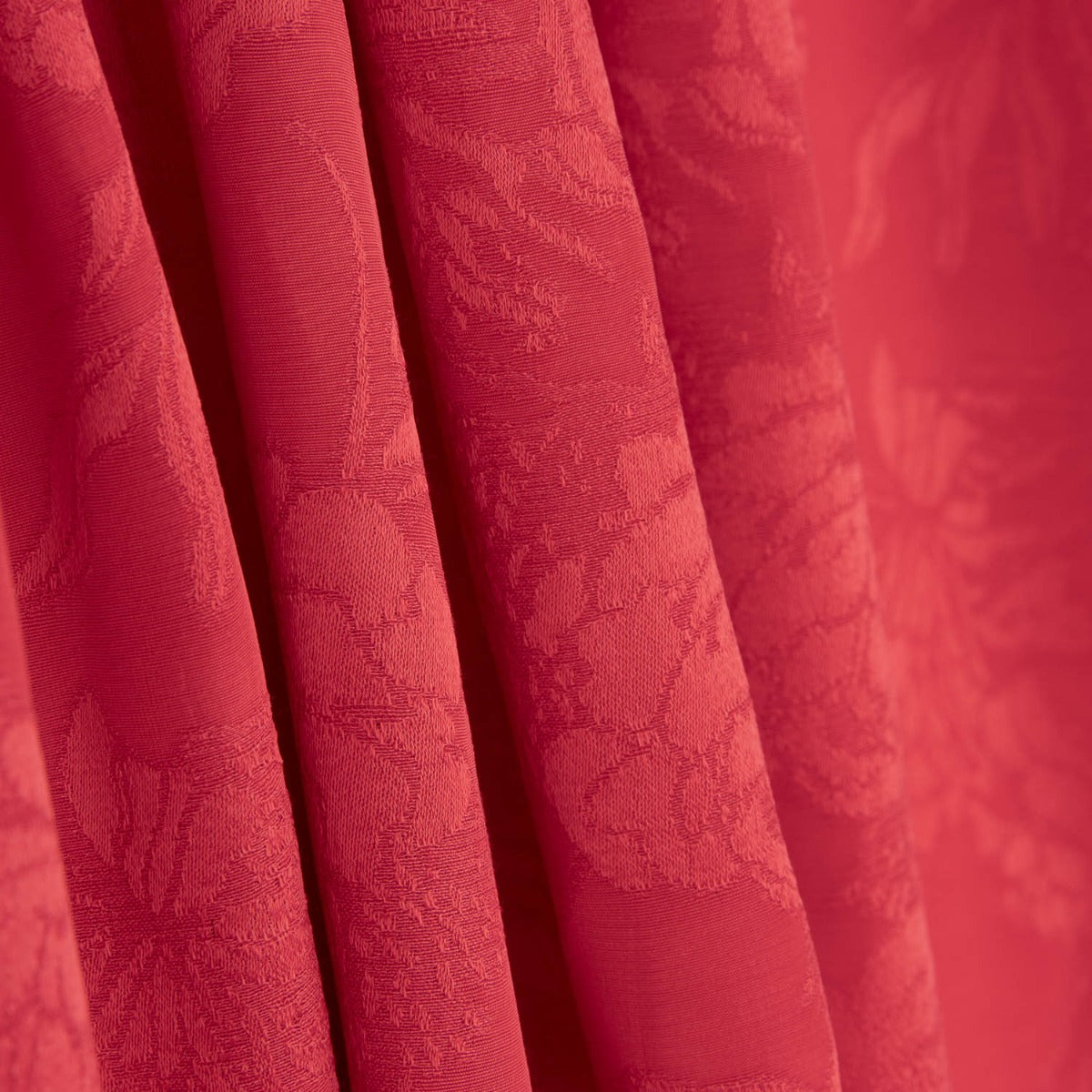 Viscose Jacquard Flores Vermelho - Ribes y Casals