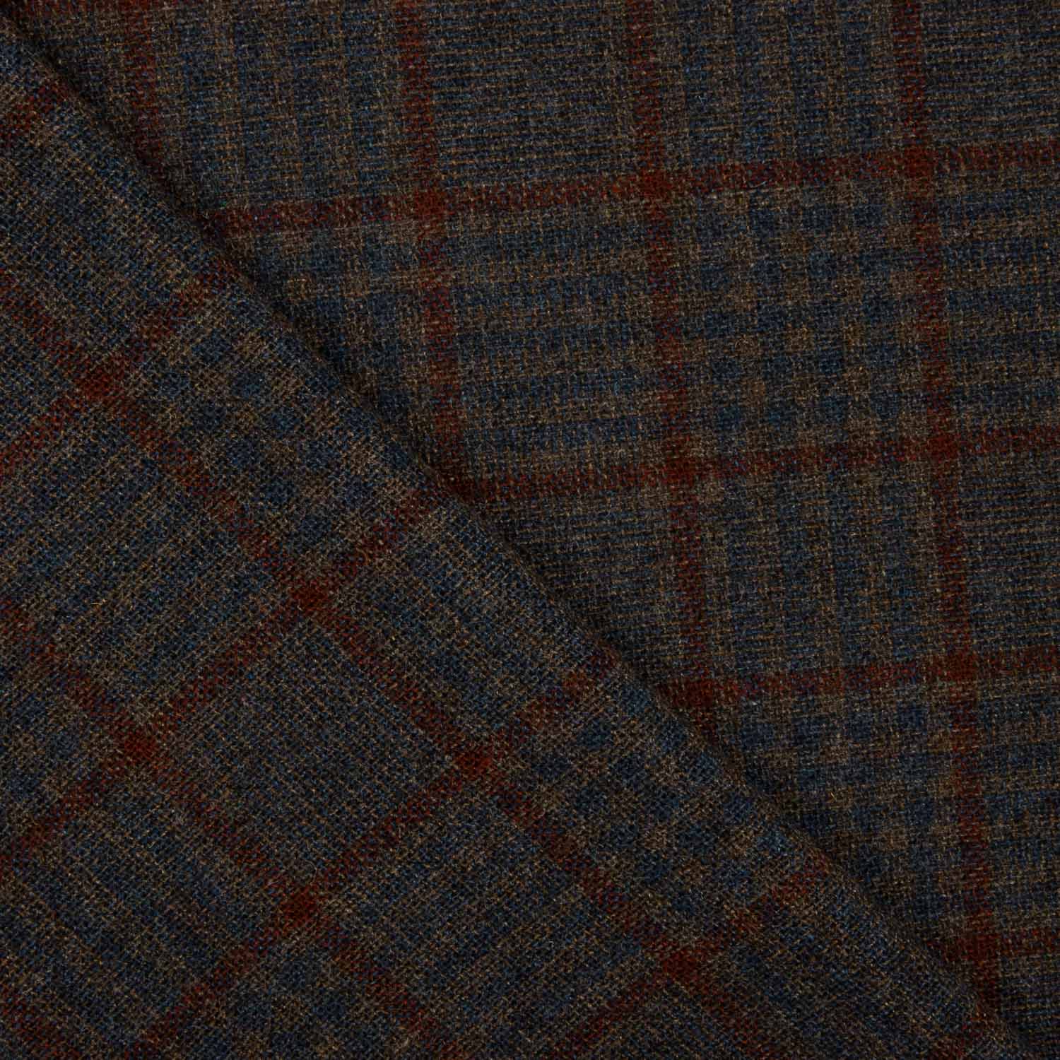 Poncho de lã xadrez vermelho - Ribes y Casals