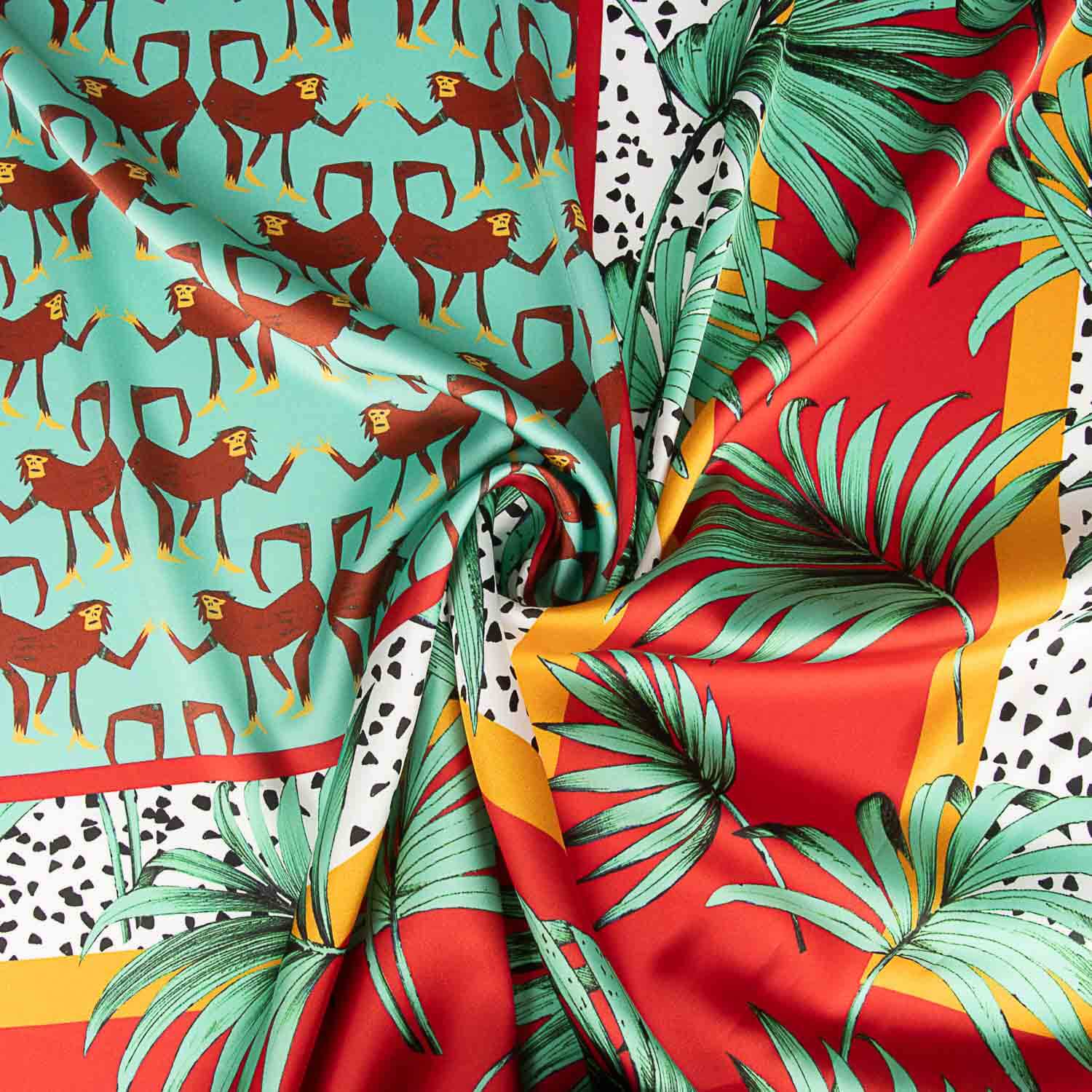 Cetim de poliéster estampado Safari Tropical - Ribes y Casals
