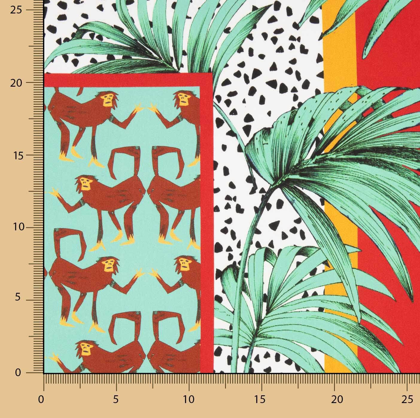 Cetim de poliéster estampado Safari Tropical - Ribes y Casals