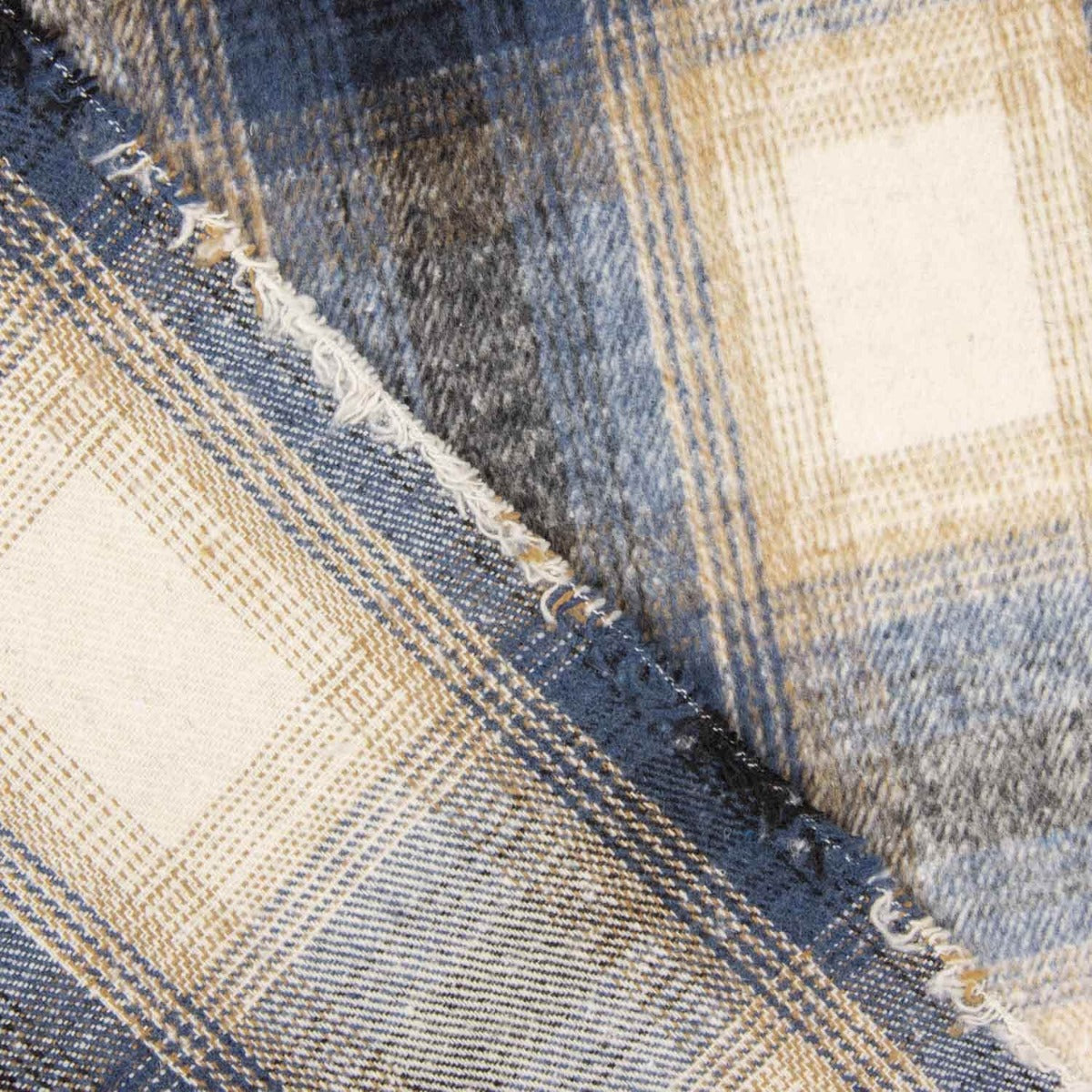 Mouflon Xadrez Azul, Cru e Bege - Ribes y Casals