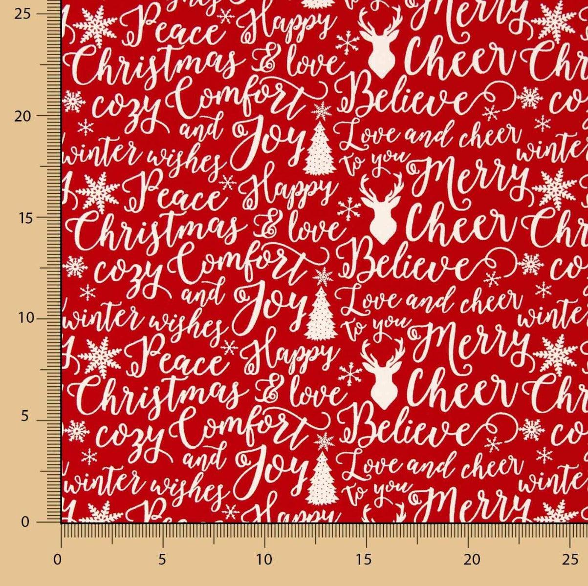 Popeline Natal Hou Vermelho - Ribes y Casals