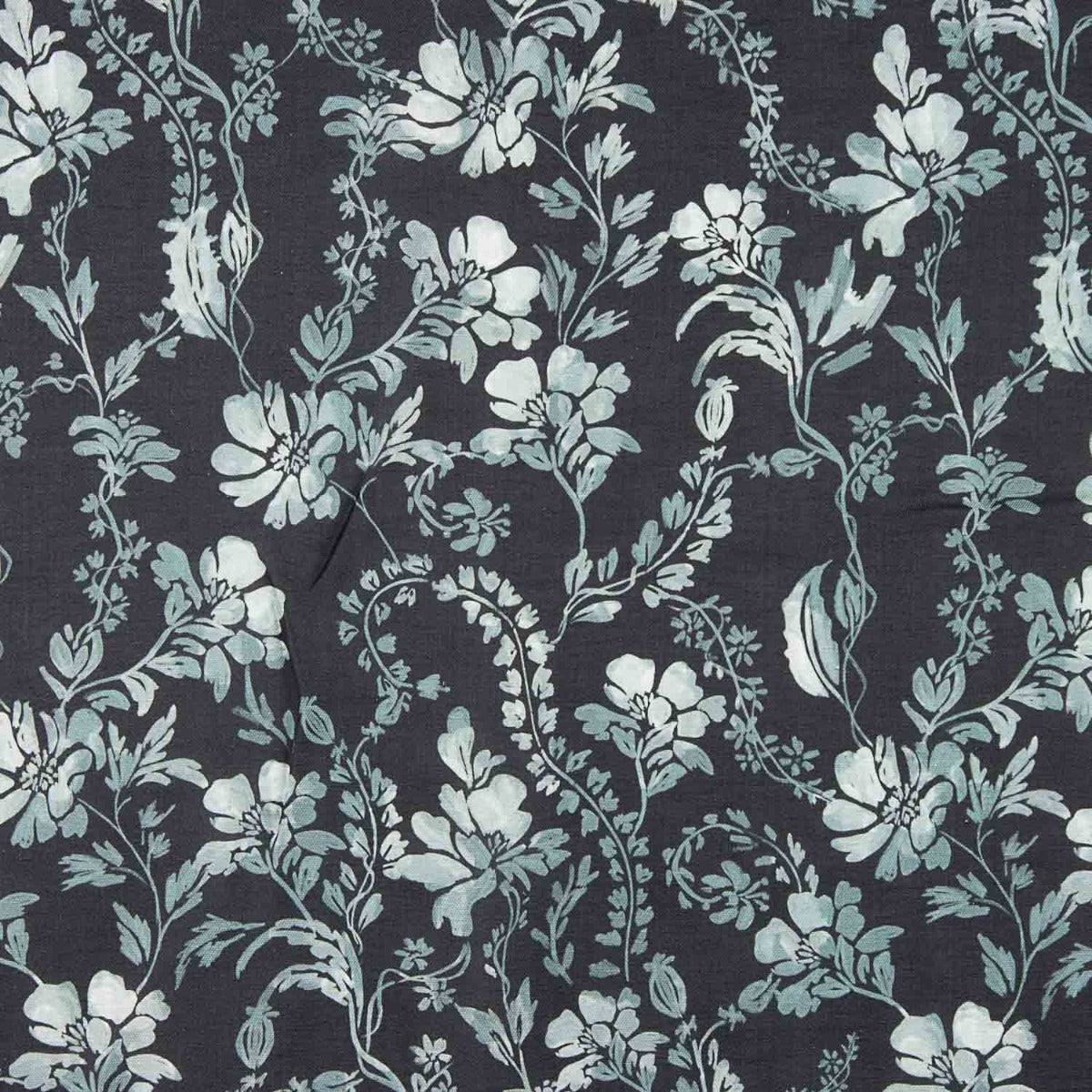 Sarja Suave Viscose Linho Flores Marinho - Ribes y Casals