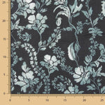 Sarja Suave Viscose Linho Flores Marinho - Ribes y Casals