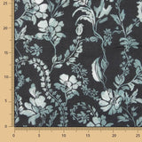 Sarja Suave Viscose Linho Flores Marinho - Ribes y Casals