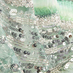 Pedraria Tule Branco e Verdes Degradê Plissado - Ribes y Casals