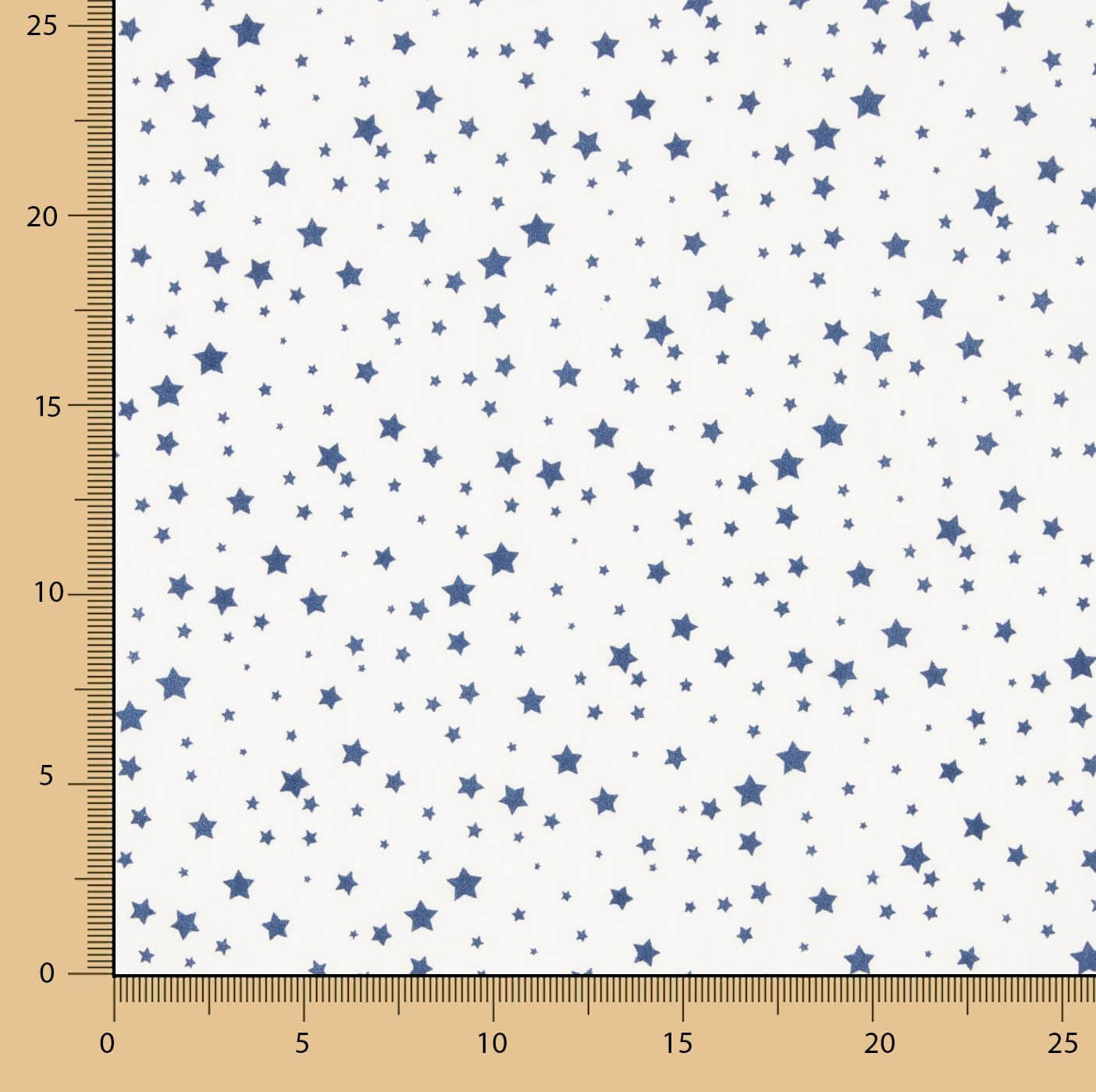 Percal de algodão estampado com estrelas sobre fundo branco - Ribes y Casals