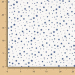 Percal de algodão estampado com estrelas sobre fundo branco - Ribes y Casals