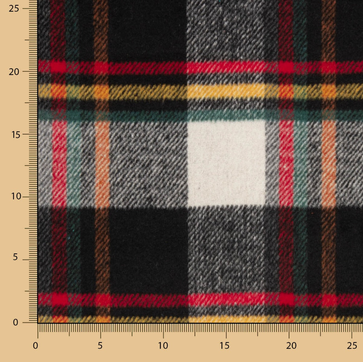 Mouflon Xadrez Tartan Preto, Branco e Vermelho - Ribes y Casals
