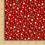 Popeline Natal Estrelas Vermelhas - Ribes y Casals