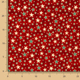 Popeline Natal Estrelas Vermelhas - Ribes y Casals