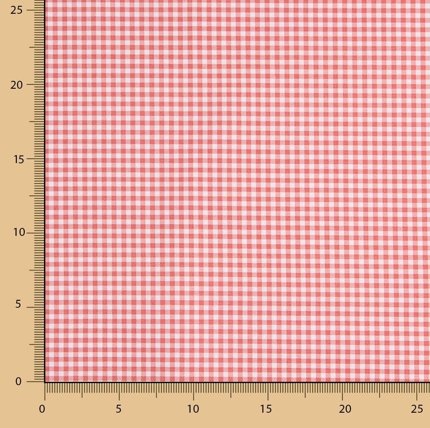 Percal estampado xadrez mini vermelho - Ribes y Casals