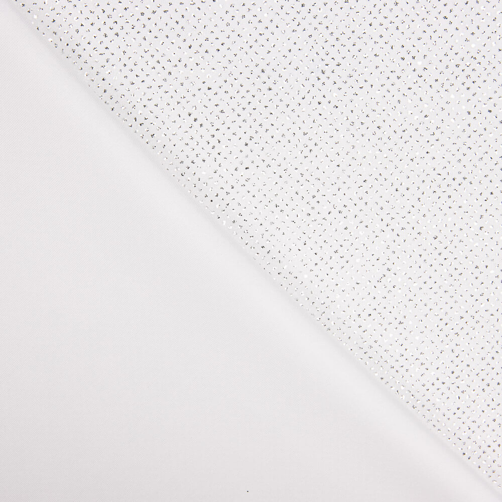 Veludo Elástico Glitter Branco - Ribes y Casals
