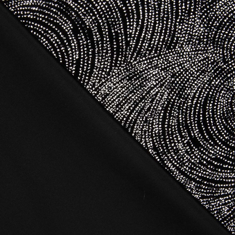 Veludo ElásticoGlitter Geo Preto - Ribes y Casals