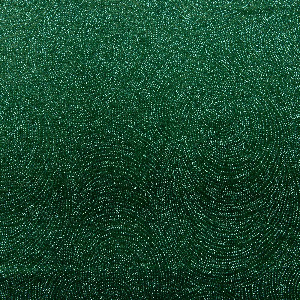 Veludo Elástico Glitter Geo Verde Garrafa - Ribes y Casals