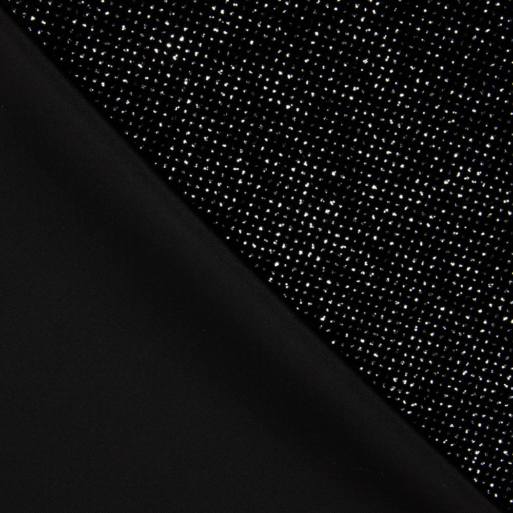 Veludo Elástico Glitter Preto - Ribes y Casals