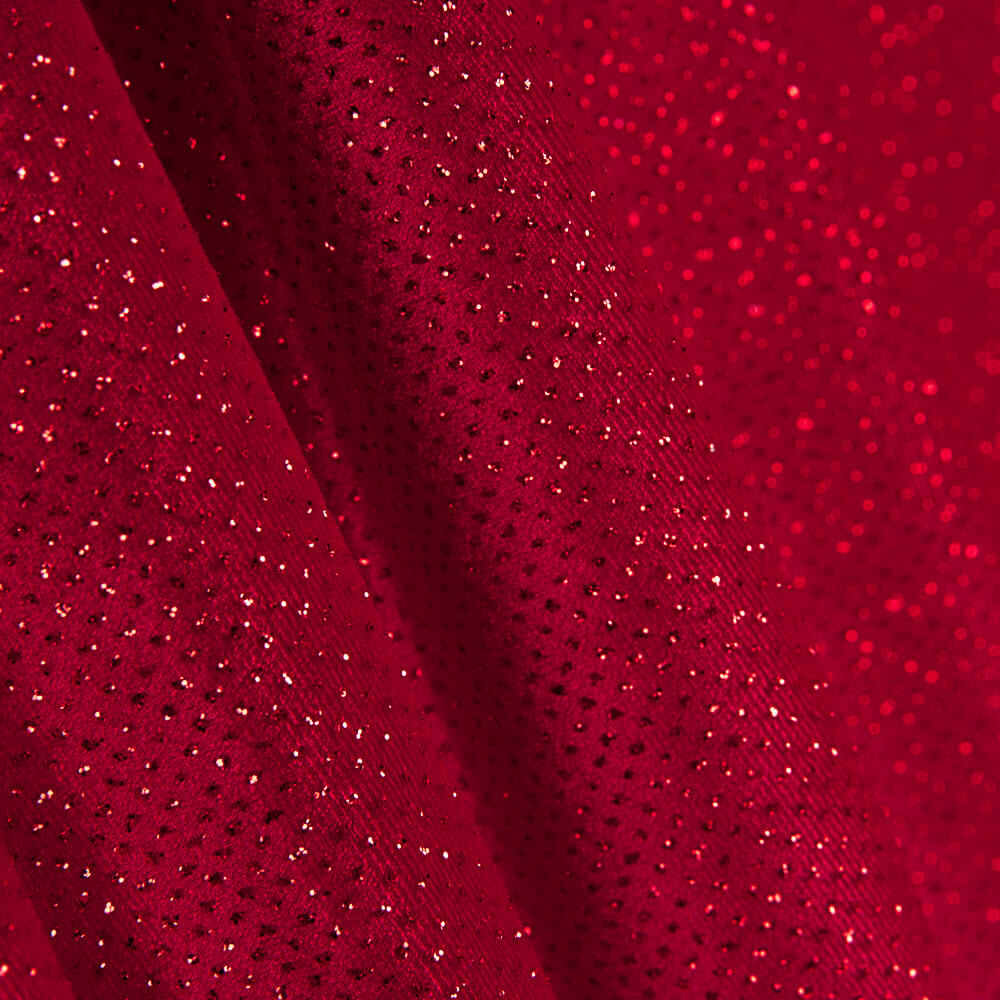 Veludo Elástico Glitter Vermelho - Ribes y Casals