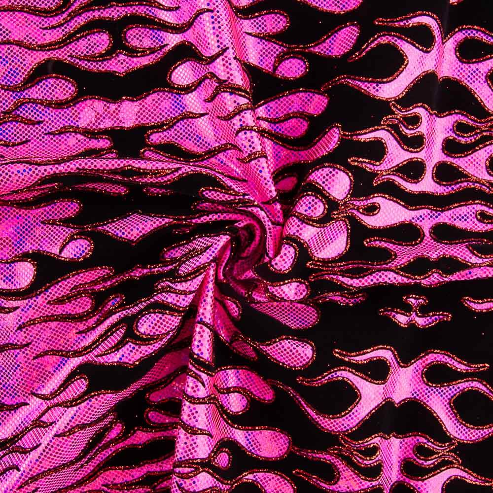 Lycra Flocada Trash Fúcsia - Ribes y Casals