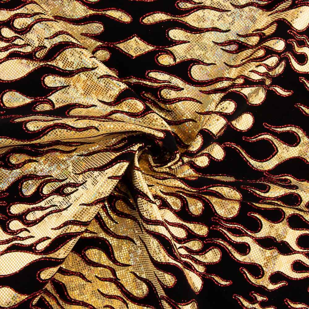 Lycra Flocada Trash Dourada - Ribes y Casals