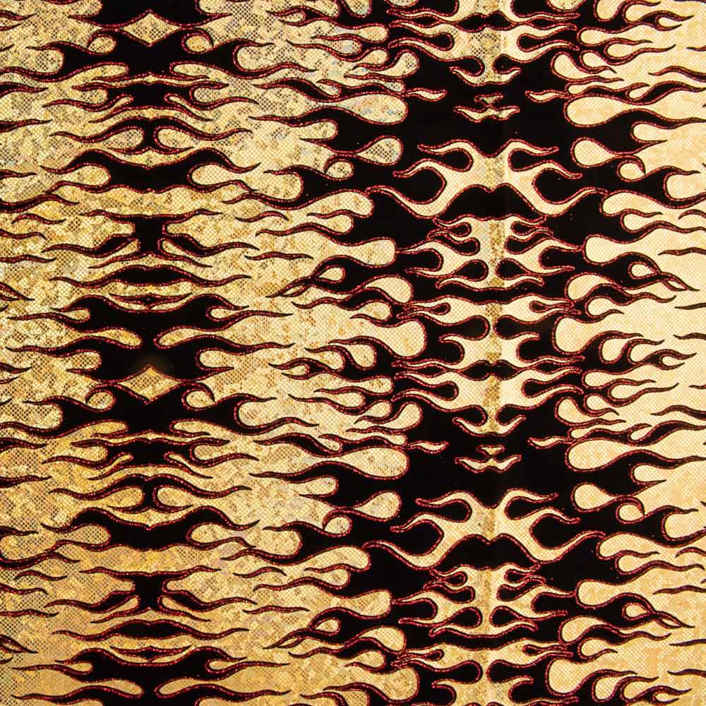 Retal Lycra Flocada Trash Dorado 105x140 cm - Ribes y Casals