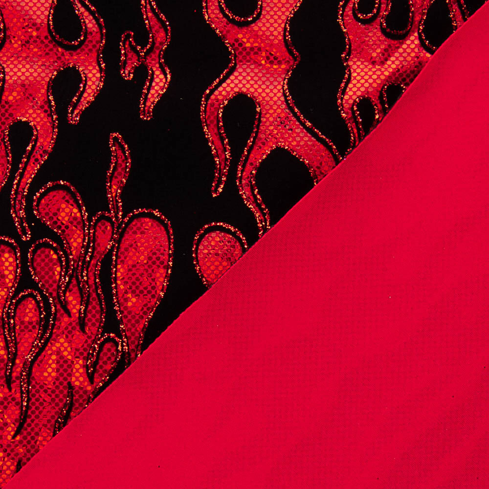 Lycra Flocada Trash Vermelho - Ribes y Casals