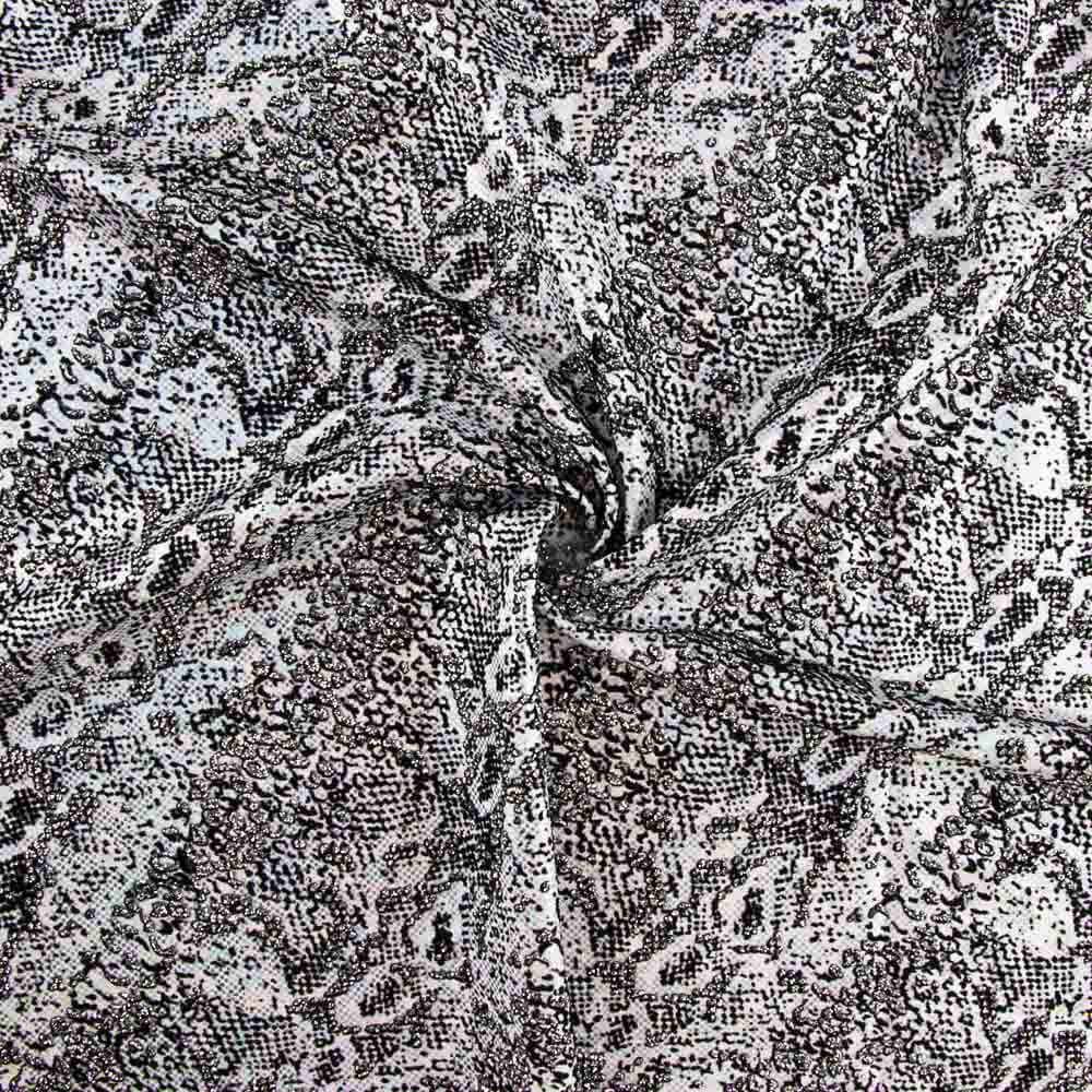 Lycra Flocada Animal Prata - Ribes y Casals