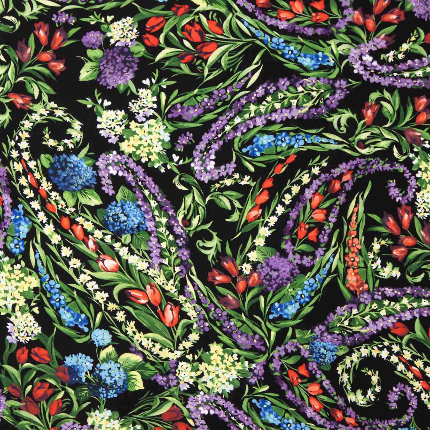 Koshibo Estampado Mil Flores Preto - Ribes y Casals