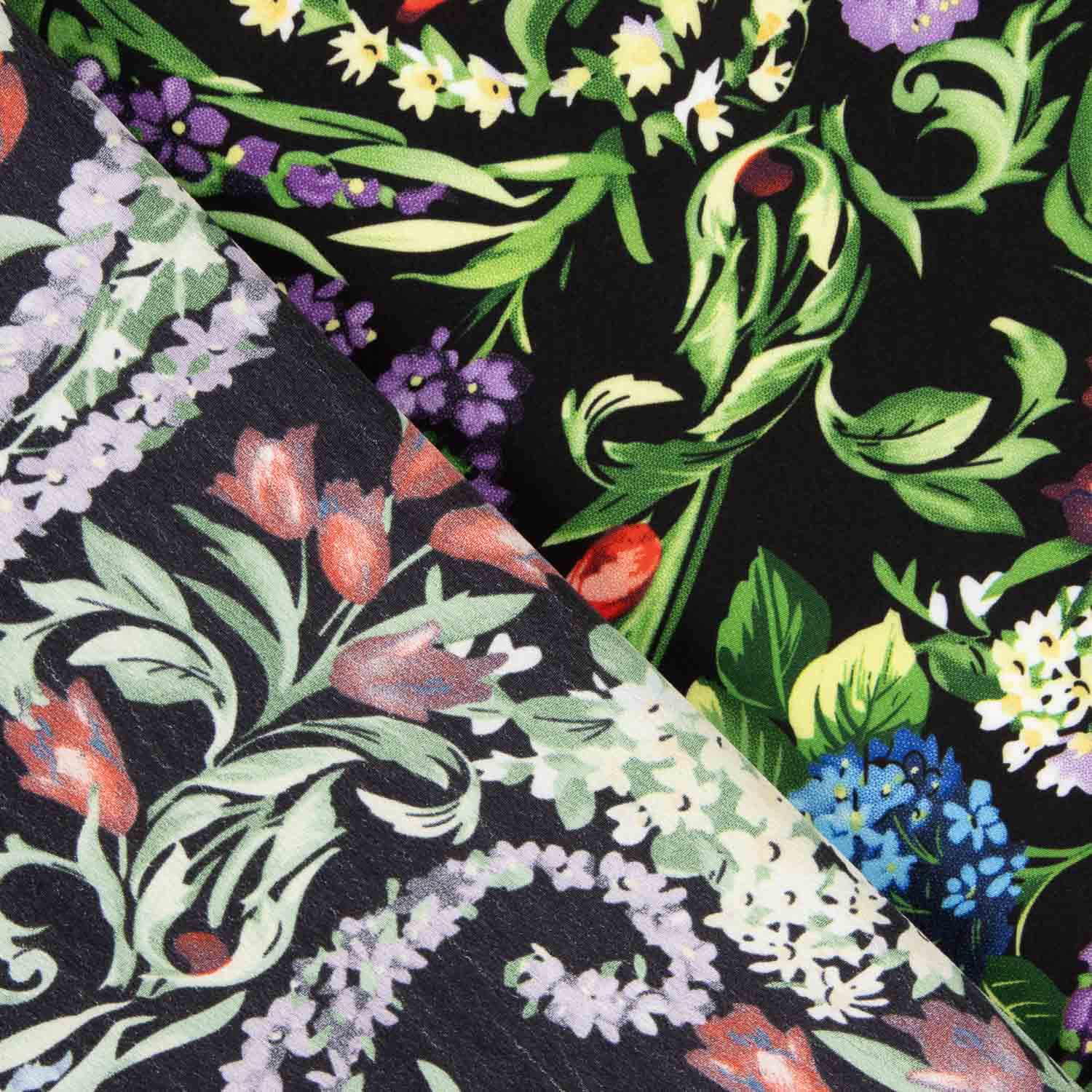 Koshibo Estampado Mil Flores Preto - Ribes y Casals