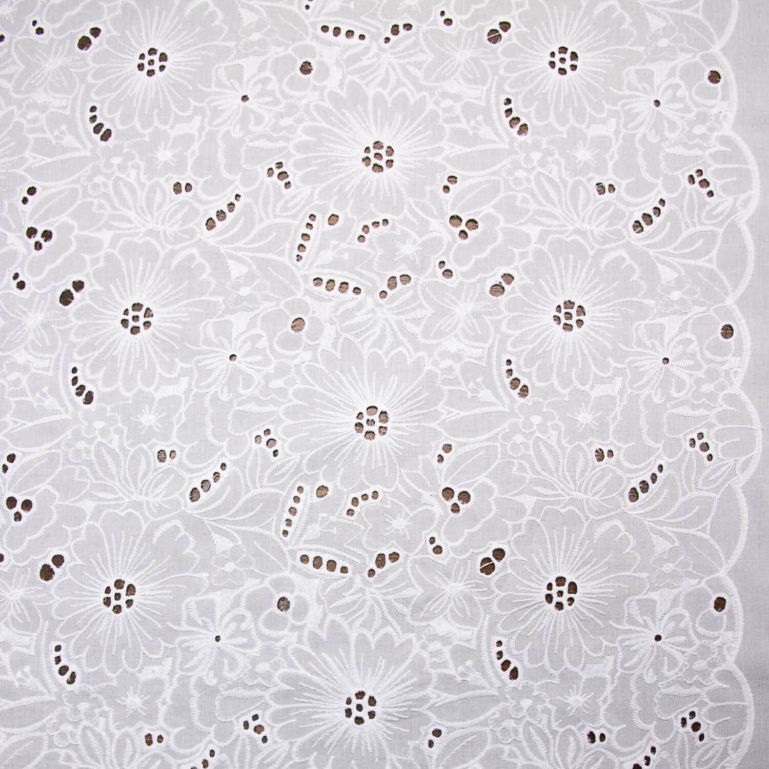 Bordado suíço maxi flor branco natural - Ribes y Casals