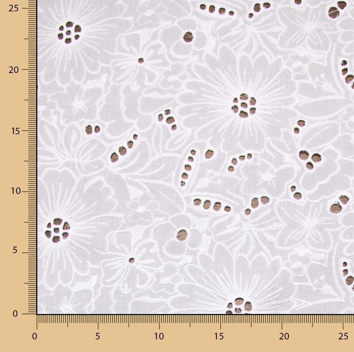 Bordado suíço maxi flor branco natural - Ribes y Casals
