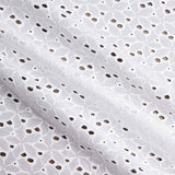 Bordado suíço flor floresta branco natural - Ribes y Casals