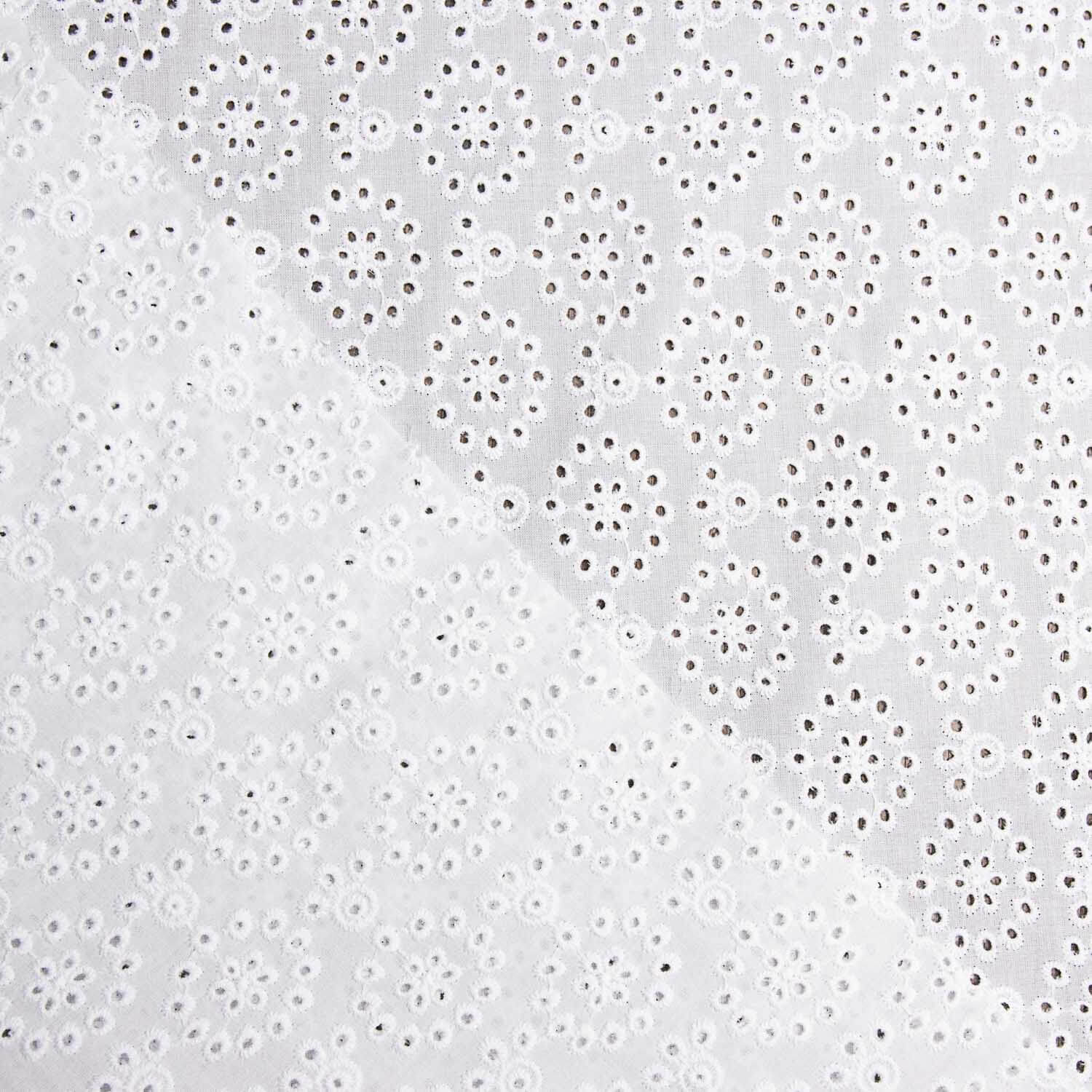 Bordado suíço flor mandala branco natural - Ribes y Casals