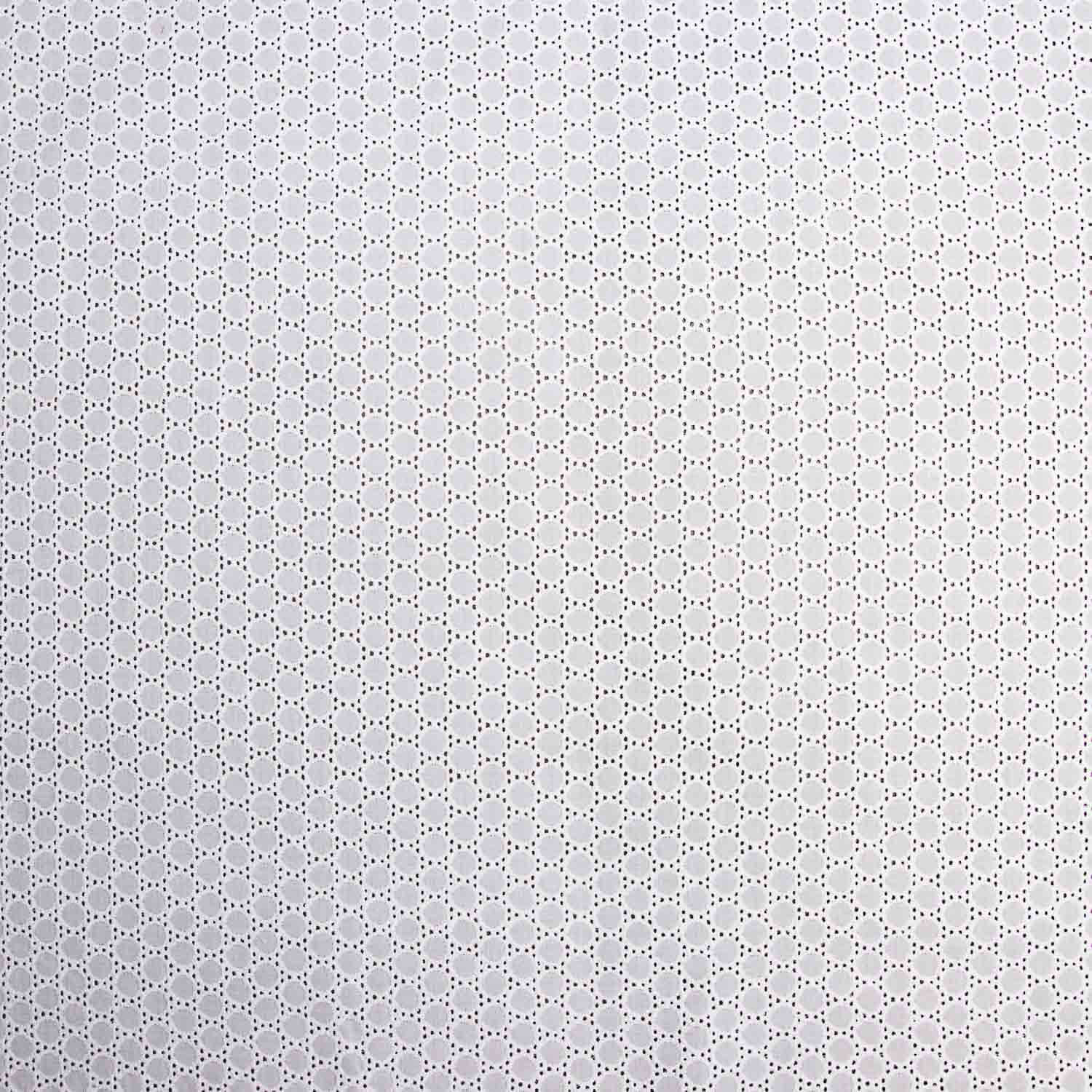 Bordado suíço geométrico branco natural - Ribes y Casals