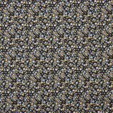 Percal de algodão com estampado floral sobre fundo preto - Ribes y Casals