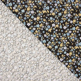 Percal de algodão com estampado floral sobre fundo preto - Ribes y Casals