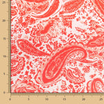 Cetim Estampado Caxemira Coral - Ribes y Casals