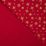Popelín Estampado Copos de Oro Rojo - Ribes y Casals