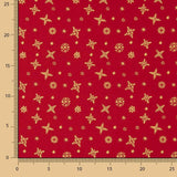 Popelín Estampado Copos de Oro Rojo - Ribes y Casals